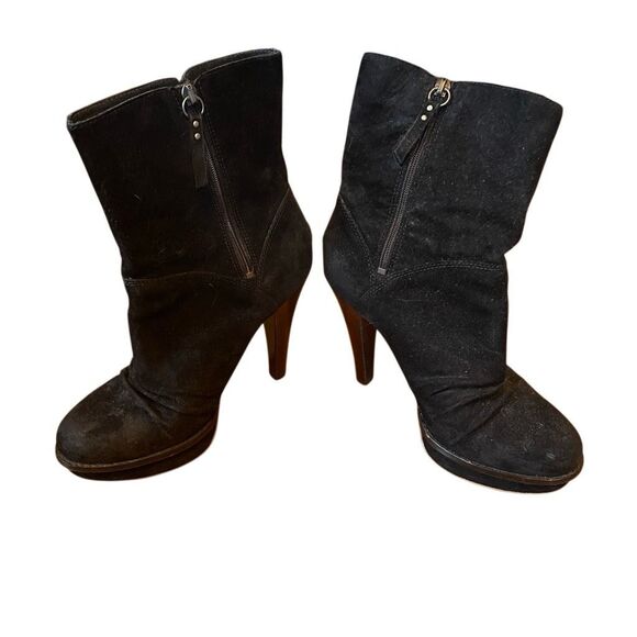 UGG | black leather bianka heeled bootie 8 - Picture 4 of 13